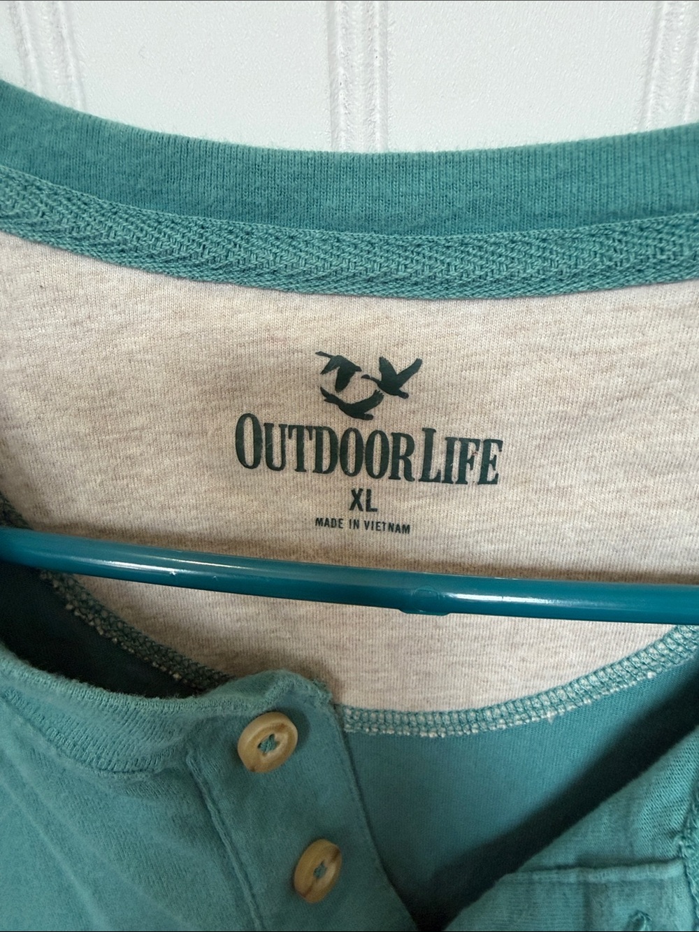 Outdoor Life Men's Teal Short-Sleeve Henley. XL - Picture 2 of 2